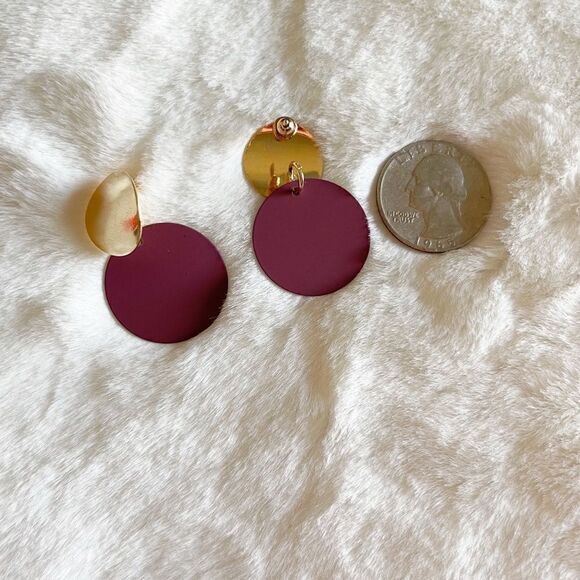 Burgundy Drop Earrings - Picture 4 of 4
